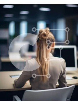 Intra Συλλεκτικό Ξύλινο Παζλ Plywood  4mm - Γυναίκα στην εργασία στο χώρο γραφείου Σε Ξύλινο Κουτί - Διαστάσεις Puzzle: 10x10 cm – 25 κομμάτια