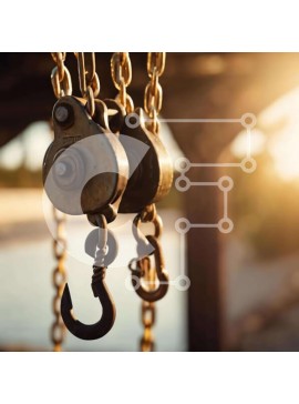 Intra Συλλεκτικό Ξύλινο Παζλ Plywood  4mm - Ανυψωτικά με αλυσίδα για ανύψωση και μετακίνηση βαρέων αντικειμένων Σε Ξύλινο Κουτί - Διαστάσεις Puzzle: 10x10 cm – 25 κομμάτια