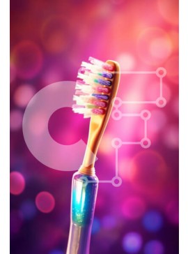 Intra Συλλεκτικό Ξύλινο Παζλ Plywood  4mm - Οδοντόβουρτσα σε έντονο χρώμα σε κοντινή λήψη Σε Ξύλινο Κουτί - Διαστάσεις Puzzle: 10x10 cm – 25 κομμάτια