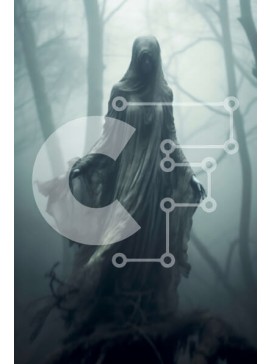 Intra Συλλεκτικό Ξύλινο Παζλ Plywood  4mm - Μυστηριώδης γυναίκα με ρευστό φόρεμα σε ένα σκοτεινό δάσος Σε Ξύλινο Κουτί - Διαστάσεις Puzzle: 10x10 cm – 25 κομμάτια