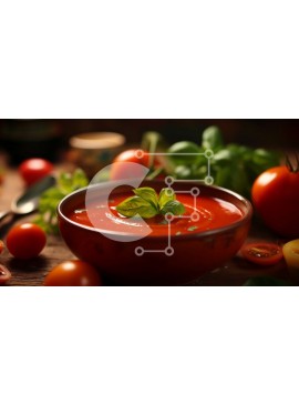 Σετ των 2 Intra Συλλεκτικό Ξύλινο Παζλ Plywood  4mm - Μπολ με ντοματόσουπα με φρέσκα φύλλα βασιλικού Σε Ξύλινο Κουτί - Διαστάσεις: 10x10 cm – 25 κομμάτια