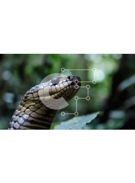 Intra Συλλεκτικό Ξύλινο Παζλ Plywood  4mm - Μαύρο και καφέ φίδι στο δάσος Σε Ξύλινο Κουτί - Διαστάσεις: 10x10 cm – 25 κομμάτια