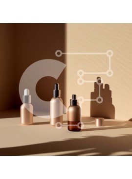 Σετ των 2 Intra Συλλεκτικό Ξύλινο Παζλ Plywood  4mm - Κομψή και κομψή συλλογή προϊόντων ομορφιάς σε μπεζ φόντο Σε Ξύλινο Κουτί - Διαστάσεις: 10x10 cm – 25 κομμάτια