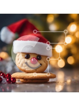 Σετ των 2 Intra Συλλεκτικό Ξύλινο Παζλ Plywood  4mm - Μπισκότο χιονάνθρωπος σε διακοσμημένο μπισκότο με χριστουγεννιάτικα φώτα Σε Ξύλινο Κουτί - Διαστάσεις: 10x10 cm – 25 κομμάτια