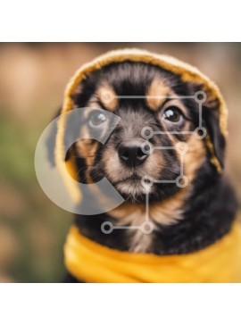 Intra Συλλεκτικό Ξύλινο Παζλ Plywood  4mm - Χαριτωμένο κουτάβι με πορτοκαλί φουλάρι Σε Ξύλινο Κουτί - Διαστάσεις: 10x10 cm – 25 κομμάτια