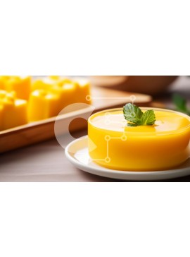 Σετ των 2 Intra Συλλεκτικό Ξύλινο Παζλ Plywood  4mm - Επιδόρπιο με γεύση μάνγκο με φρέσκα φρούτα Σε Ξύλινο Κουτί - Διαστάσεις: 10x10 cm – 25 κομμάτια