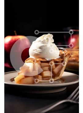 Σετ των 2 Intra Συλλεκτικό Ξύλινο Παζλ Plywood  4mm - Φέτα μηλόπιτα με σαντιγί και μήλα Σε Ξύλινο Κουτί - Διαστάσεις: 10x10 cm – 25 κομμάτια