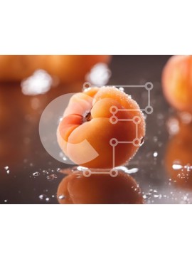 Σετ των 2 Intra Συλλεκτικό Ξύλινο Παζλ Plywood  4mm - Ώριμα βερίκοκα στις σταγόνες νερού Σε Ξύλινο Κουτί - Διαστάσεις: 10x10 cm – 25 κομμάτια