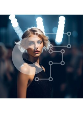 Σετ των 2 Intra Συλλεκτικό Ξύλινο Παζλ Plywood  4mm - Μοντέρνα ξανθιά γυναίκα που στέκεται περήφανα σε μια επίδειξη μόδας Σε Ξύλινο Κουτί - Διαστάσεις: 10x10 cm – 25 κομμάτια