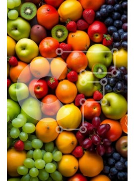 Σετ των 2 Intra Συλλεκτικό Ξύλινο Παζλ Plywood  4mm - Κολάζ φρούτων με ποικιλία φρέσκων προϊόντων Σε Ξύλινο Κουτί - Διαστάσεις: 10x10 cm – 25 κομμάτια