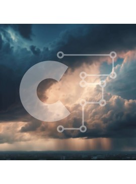 Intra Συλλεκτικό Ξύλινο Παζλ Plywood  4mm - Θυελλώδης καιρός με μαύρα σύννεφα και βροχή Σε Ξύλινο Κουτί - Διαστάσεις Puzzle: 10x10 cm – 25 κομμάτια