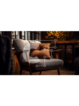 Intra Συλλεκτικό Ξύλινο Παζλ Plywood  4mm - Άνετη καρέκλα με θέα στην πόλη τη νύχτα Σε Ξύλινο Κουτί - Διαστάσεις Puzzle: 10x10 cm – 25 κομμάτια