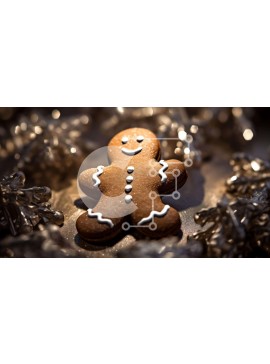 Σετ των 2 Intra Συλλεκτικό Ξύλινο Παζλ Plywood  4mm - Ο άνθρωπος με μελόψωμο σε ασημένιες νιφάδες χιονιού Σε Ξύλινο Κουτί - Διαστάσεις: 10x10 cm – 25 κομμάτια