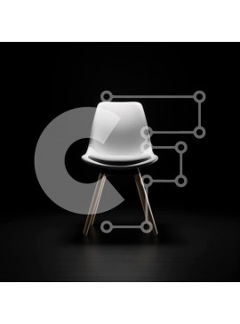 Intra Συλλεκτικό Ξύλινο Παζλ Plywood  4mm - Μοντέρνα και μινιμαλιστική λευκή καρέκλα με ξύλινο σκελετό Σε Ξύλινο Κουτί - Διαστάσεις Puzzle: 10x10 cm – 25 κομμάτια