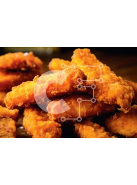 Σετ των 2 Intra Συλλεκτικό Ξύλινο Παζλ Plywood  4mm - Ποτισματική εικόνα με τηγανητές κοτομπουκιές σε ένα πιάτο Σε Ξύλινο Κουτί - Διαστάσεις: 10x10 cm – 25 κομμάτια