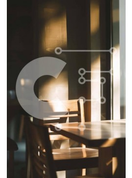 Intra Συλλεκτικό Ξύλινο Παζλ Plywood  4mm - Άδειο εστιατόριο με ηλιόλουστη τραπεζαρία και καρέκλες Σε Ξύλινο Κουτί - Διαστάσεις Puzzle: 10x10 cm – 25 κομμάτια