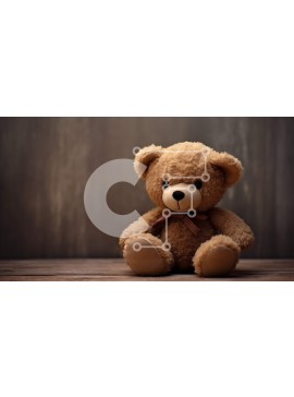 Intra Συλλεκτικό Ξύλινο Παζλ Plywood  4mm - Διακοσμητικό καφέ αρκουδάκι σε ξύλινο φόντο Σε Ξύλινο Κουτί - Διαστάσεις Puzzle: 10x10 cm – 25 κομμάτια