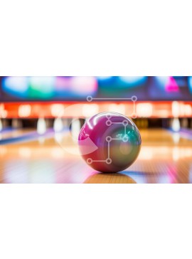 Intra Συλλεκτικό Ξύλινο Παζλ Plywood  4mm - Πολύχρωμη μπάλα μπόουλινγκ στο ξύλινο πάτωμα Σε Ξύλινο Κουτί - Διαστάσεις Puzzle: 10x10 cm – 25 κομμάτια