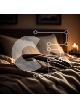 Intra Συλλεκτικό Ξύλινο Παζλ Plywood  4mm - Άνετο κρεβάτι με κουβέρτες και μαξιλάρι σε δωμάτιο με χαμηλό φωτισμό Σε Ξύλινο Κουτί - Διαστάσεις Puzzle: 10x10 cm – 25 κομμάτια