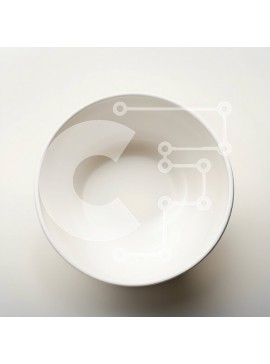 Intra Συλλεκτικό Ξύλινο Παζλ Plywood  4mm - Μινιμαλιστικό λευκό κεραμικό μπολ σε μια καθαρή λευκή επιφάνεια Σε Ξύλινο Κουτί - Διαστάσεις Puzzle: 10x10 cm – 25 κομμάτια