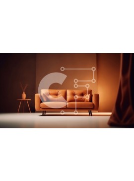 Intra Συλλεκτικό Ξύλινο Παζλ Plywood  4mm - Δερμάτινος καναπές σε δωμάτιο με χαμηλό φωτισμό με παράθυρο Σε Ξύλινο Κουτί - Διαστάσεις Puzzle: 10x10 cm – 25 κομμάτια