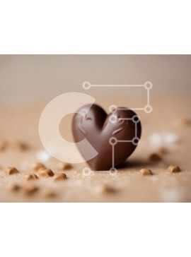 Σετ των 2 Intra Συλλεκτικό Ξύλινο Παζλ Plywood  4mm - Μπάρα σοκολάτας σε σχήμα καρδιάς στο τραπέζι με φιστίκια Σε Ξύλινο Κουτί - Διαστάσεις: 10x10 cm – 25 κομμάτια