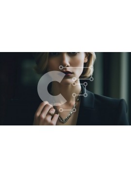 Σετ των 2 Intra Συλλεκτικό Ξύλινο Παζλ Plywood  4mm - Κομψή επιχειρηματίας με μαύρο κοστούμι και χρυσά κοσμήματα Σε Ξύλινο Κουτί - Διαστάσεις: 10x10 cm – 25 κομμάτια