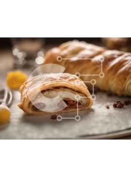 Σετ των 2 Intra Συλλεκτικό Ξύλινο Παζλ Plywood  4mm - Νόστιμο ρολό μισοφέγγαρου και πιάτο αυγών Σε Ξύλινο Κουτί - Διαστάσεις: 10x10 cm – 25 κομμάτια