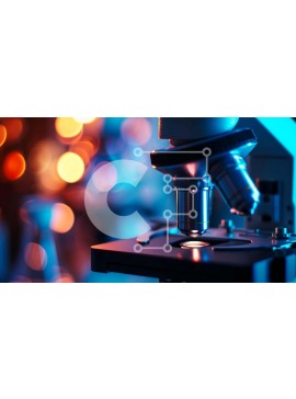 Intra Συλλεκτικό Ξύλινο Παζλ Plywood  4mm - Μικροσκόπιο με φώτα στο φόντο Σε Ξύλινο Κουτί - Διαστάσεις Puzzle: 10x10 cm – 25 κομμάτια