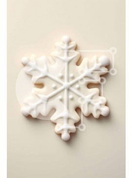 Σετ των 2 Intra Συλλεκτικό Ξύλινο Παζλ Plywood  4mm - Μπισκότο σε σχήμα νιφάδας χιονιού με λευκό πάγωμα Σε Ξύλινο Κουτί - Διαστάσεις: 10x10 cm – 25 κομμάτια