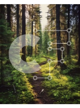 Intra Συλλεκτικό Ξύλινο Παζλ Plywood  4mm - Ήσυχη εικόνα ενός δασικού μονοπατιού με καταπράσινο τοπίο Σε Ξύλινο Κουτί - Διαστάσεις: 10x10 cm – 25 κομμάτια