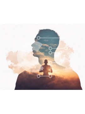 Intra Συλλεκτικό Ξύλινο Παζλ Plywood  4mm - Άνθρωπος που διαλογίζεται στα σύννεφα Σε Ξύλινο Κουτί - Διαστάσεις Puzzle: 10x10 cm – 25 κομμάτια