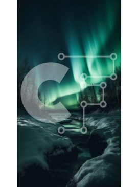 Σετ των 2 Intra Συλλεκτικό Ξύλινο Παζλ Plywood  4mm - Όμορφη εικόνα της Σέλας Borealis στον νυχτερινό ουρανό Σε Ξύλινο Κουτί - Διαστάσεις: 10x10 cm – 25 κομμάτια