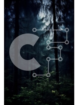 Σετ των 2 Intra Συλλεκτικό Ξύλινο Παζλ Plywood  4mm - Απόκοσμη εικόνα ενός σκοτεινού δάσους τη νύχτα Σε Ξύλινο Κουτί - Διαστάσεις: 10x10 cm – 25 κομμάτια