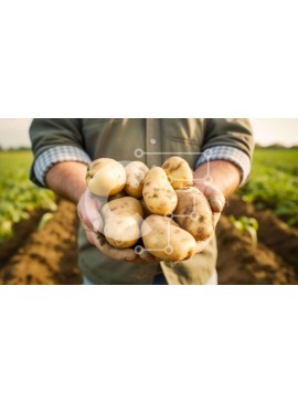 Intra Συλλεκτικό Ξύλινο Παζλ Plywood  4mm - Άνθρωπος που συγκομίζει πατάτες στο χωράφι Σε Ξύλινο Κουτί - Διαστάσεις: 10x10 cm – 25 κομμάτια