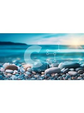 Intra Συλλεκτικό Ξύλινο Παζλ Plywood  4mm - Όμορφο ηλιοβασίλεμα στην παραλία με βράχια και ήρεμα νερά Σε Ξύλινο Κουτί - Διαστάσεις: 10x10 cm – 25 κομμάτια