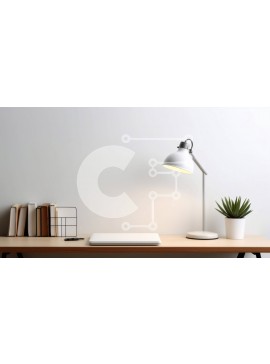 Intra Συλλεκτικό Ξύλινο Παζλ Plywood  4mm - Γραφείο με φορητό υπολογιστή, φυτό σε γλάστρα και λάμπα Σε Ξύλινο Κουτί - Διαστάσεις Puzzle: 10x10 cm – 25 κομμάτια