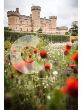 Intra Συλλεκτικό Ξύλινο Παζλ Plywood  4mm - Εικόνα ενός κάστρου με ψηλά τείχη, πύργους και μια τάφρο με γέφυρα Σε Ξύλινο Κουτί - Διαστάσεις Puzzle: 10x10 cm – 25 κομμάτια