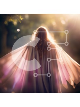 Intra Συλλεκτικό Ξύλινο Παζλ Plywood  4mm - Γαλήνια εικόνα μιας γυναίκας με ένα λευκό ακρωτήριο σε ένα ξέφωτο δάσους Σε Ξύλινο Κουτί - Διαστάσεις Puzzle: 10x10 cm – 25 κομμάτια