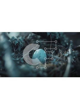 Intra Συλλεκτικό Ξύλινο Παζλ Plywood  4mm - Blue Bird's Egg in Nest Σε Ξύλινο Κουτί - Διαστάσεις: 10x10 cm – 25 κομμάτια