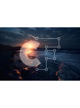 Intra Συλλεκτικό Ξύλινο Παζλ Plywood  4mm - Όμορφο ηλιοβασίλεμα πάνω από τον ωκεανό με τα κύματα να συντρίβουν στην ακτή Σε Ξύλινο Κουτί - Διαστάσεις: 10x10 cm – 25 κομμάτια