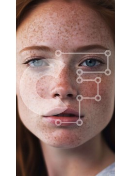 Intra Συλλεκτικό Ξύλινο Παζλ Plywood  4mm - Όμορφο πορτρέτο μιας γυναίκας με φακίδες και κόκκινα μαλλιά Σε Ξύλινο Κουτί - Διαστάσεις Puzzle: 10x10 cm – 25 κομμάτια