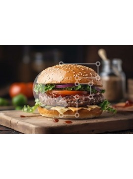 Σετ των 2 Intra Συλλεκτικό Ξύλινο Παζλ Plywood  4mm - Λαχταριστό μπιφτέκι με μοσχαρίσιο μπουρέκι, λιωμένο τυρί, μαρούλι και ντομάτα Σε Ξύλινο Κουτί - Διαστάσεις: 10x10 cm – 25 κομμάτια