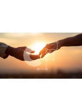 Intra Συλλεκτικό Ξύλινο Παζλ Plywood  4mm - Προσωπική στιγμή - Απλώνουν τα χέρια στο ηλιοβασίλεμα Σε Ξύλινο Κουτί - Διαστάσεις Puzzle: 10x10 cm – 25 κομμάτια