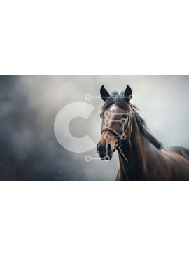 Intra Συλλεκτικό Ξύλινο Παζλ Plywood  4mm - Καφέ άλογο που βλέπει μακριά Σε Ξύλινο Κουτί - Διαστάσεις: 10x10 cm – 25 κομμάτια