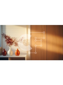 Intra Συλλεκτικό Ξύλινο Παζλ Plywood  4mm - Άνετο δωμάτιο με ξύλινο τοίχο και πολύχρωμα βάζα Σε Ξύλινο Κουτί - Διαστάσεις Puzzle: 10x10 cm – 25 κομμάτια