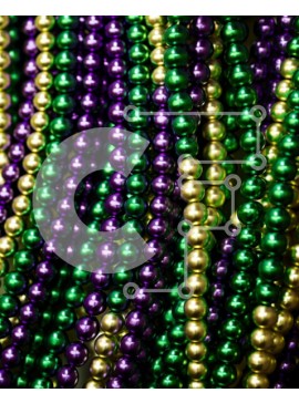 Intra Συλλεκτικό Ξύλινο Παζλ Plywood  4mm - Χάντρες Mardi Gras από κοντά - Μωβ, Πράσινο και Χρυσό Σε Ξύλινο Κουτί - Διαστάσεις Puzzle: 10x10 cm – 25 κομμάτια