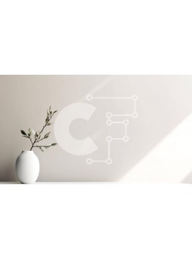 Intra Συλλεκτικό Ξύλινο Παζλ Plywood  4mm - Πράσινο φυτό σε λευκό βάζο στο τραπέζι Σε Ξύλινο Κουτί - Διαστάσεις Puzzle: 10x10 cm – 25 κομμάτια