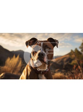 Intra Συλλεκτικό Ξύλινο Παζλ Plywood  4mm - Καφέ και λευκό σκυλί μπόξερ σε ένα χωράφι Σε Ξύλινο Κουτί - Διαστάσεις: 10x10 cm – 25 κομμάτια