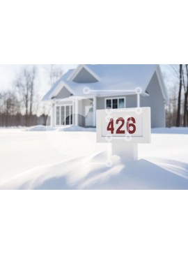 Intra Συλλεκτικό Ξύλινο Παζλ Plywood  4mm - Χιονισμένο Σπίτι με Νούμερο 426 Σε Ξύλινο Κουτί - Διαστάσεις Puzzle: 10x10 cm – 25 κομμάτια